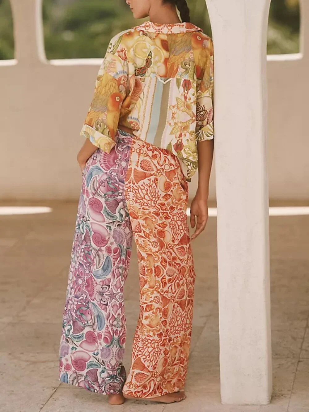 NWT Anthropologie Emily Carter x Celandine Printed Linen Blend Pants - Picture 2 of 2